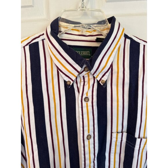 Vintage 90's Saddlebred Vertical Stripped Long Sleeve Button Down Shirt Men's XL - Picture 4 of 4